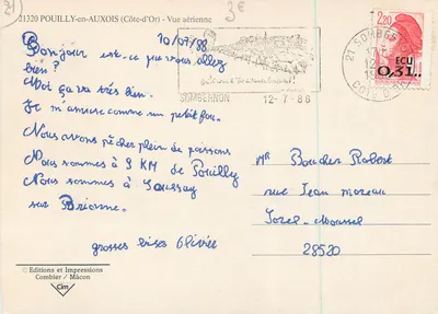 Pouilly-en-Auxois — Vista aérea — Éditions et Impressions Combier / Mâcon — Verso