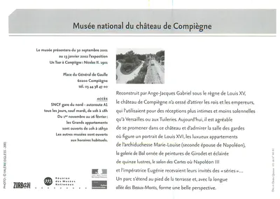 Ogród zamku w Compiègne — widok z tarasu i alei — Narodowy Muzeum Zamku w Compiègne — Rewers