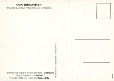 FemmeOnline.fr — silnik wyszukiwania dla kobiet — ilustracje Izak — Rewers