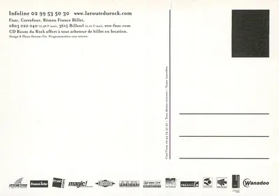 La Route du Rock 10 — Saint-Malo, 11-13 agosto 2000 — Rock Tympans apresenta — Verso