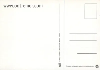 Tropische strand — reclame voor outremer.com — uitgever CART.COM — Achterkant