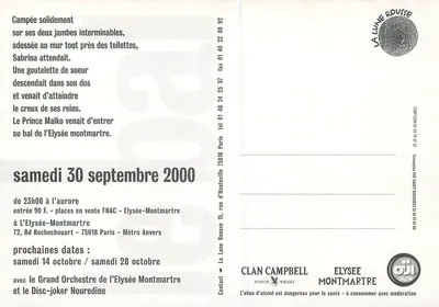 Fiesta de baile — La Luna Roja — Clan Campbell & Elysée Montmartre — Reverso