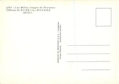 Castillo de Suze-la-Rousse — siglo XV — Ediciones de Provenza G.A.L. — Reverso