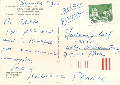 Tombe van Gül Baba — Budapest — Uitgever Képzőművészeti Kiadó, n° I.-I. 8510/861 — Achterkant