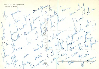 Pôr do sol — A Mediterraâneo — Éditions Rallé, NICE, n°6106 — Verso