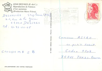 Atelier de faiança em Desvres — Reprodução de arte antiga — Edição « Europ » — Verso