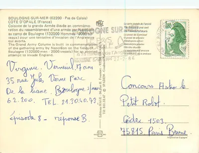 Boulogne-sur-Mer — Colonna della Grande Armée — Edizioni MAGE — Verso