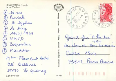 Jezioro Vauban — Le Quesnoy (Nord) — Wydawca Laurier D'Or — Rewers