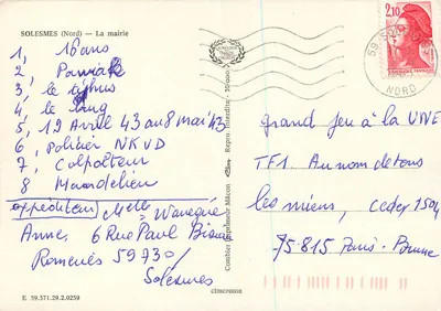 Solemes (Północ) — Urząd Miejski — Wydawca Crinny — Rewers