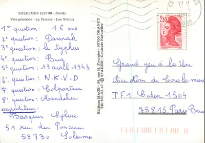 Solemses — Widok ogólny - La Piscine - Les Tennis — Éditions MAGE — Rewers