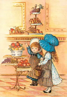 Dois crianças diante de um quiosque de frutas — ilustração — editor Spedisci Qualità, n° R 569
