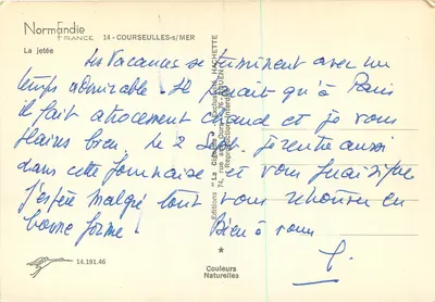 La jetée — Courseulles-sur-Mer — La Cigene — Verso