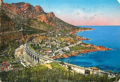 Bilhete postal moderno A Costa Azul Estrada da Corniche d'Or para Antheor