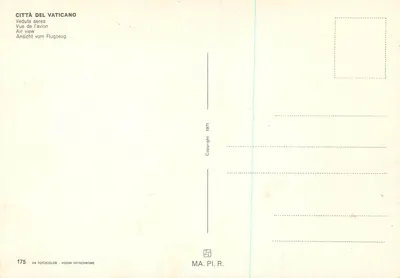 Miasto Watykańskie — widok z lotu ptaka — MA. PI. R. n°175 — Rewers