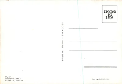 Estany Llebreta — Pirineu Català — Edições Sicilia - ZARAGOZA, n° 230 — Verso