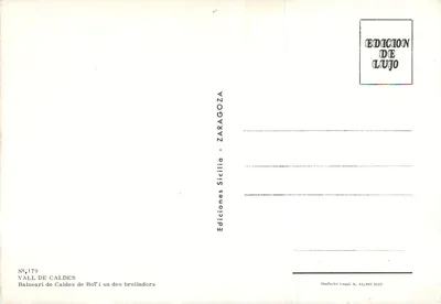 Vall de Caldes — Balnéari de Caldes de Boí e um dos brolladors — Ediciones Sicilia — Verso