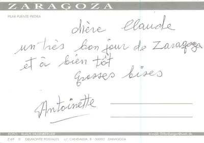 Zaragoza — Catedral e ponte — Del Monte Postales, n° Z 69 — Verso