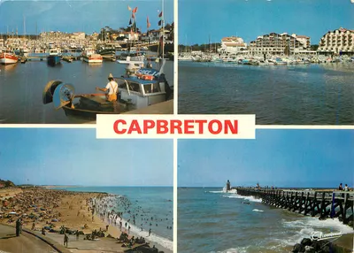 Capbreton — vista do porto, praia e pontão — Éditions Chouand, n° 40.004
