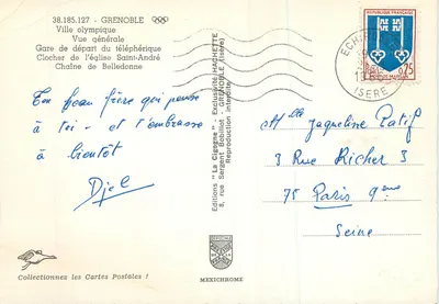 Grenoble — Miasto olimpijskie — Ogólny widok — Éditions Hachette — Rewers