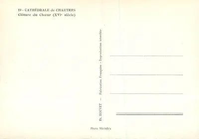 Catedral de Chartres — Clôture do Coro (século XVI) — Ét. HOUVET — Verso