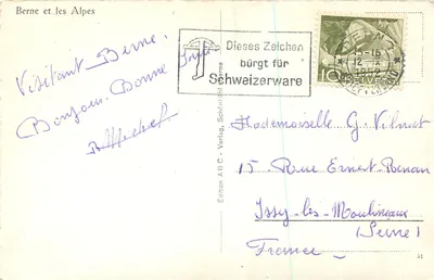 Bern e as Alpes — B 515 — Edição ABC-Verlag, Schönenbuch — Verso