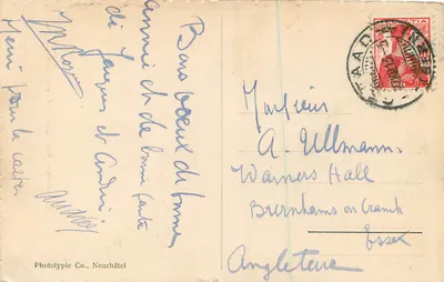 Krajobraz zimowy — Winterlandschaft — Phototypie Co., Neuchâtel nr 9297 — Rewers