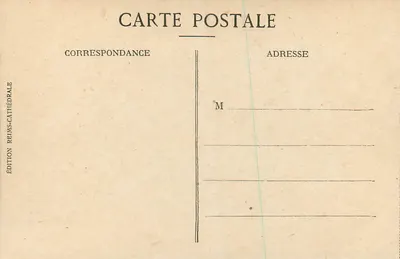 Reims — Wielki portal katedry przed wojną — Wydawnictwo Reims-Katedra — Rewers