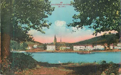 Caudebec-en-Caux (S.-Inf.) — vista do porto e da cidade — E. Douillet, fotógrafo (S.-Inf.)