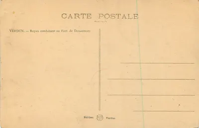 Verdun — Korytarz prowadzący do Fortu Douaumont — Wydawnictwo Verdun — Rewers