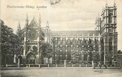 Abadia de Westminster, Londres — vista da fachada e da torre — Série Valentine n°16801