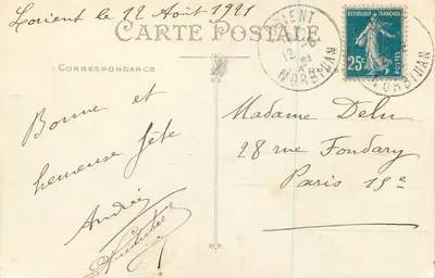 Arredores de LORIENT - O Ponte do Homem sobre o Blavet — Artaud et Nozais, Nantes, n°199 — Verso