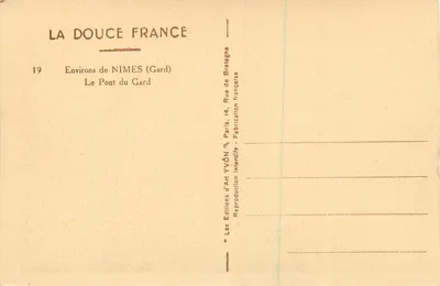 Most Gard — Oaza NIMES (Gard) — Éditions d'Art YVÓN — Rewers