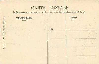 Nice - Kasyno Miejskie - Plac Masséna — Kolekcja Artystyczna, nr 94, Wydawnictwo Giletta, fot., Nice — Rewers