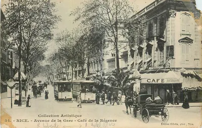 NICE - Avenue de la Gare - Café de la Régence — Édition Giletta, Nice, n°34