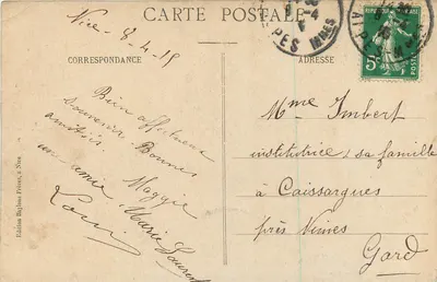 Nice - Novos Jardins - Os Palmeiros — Edição Baylone Frères, n°515 — Verso