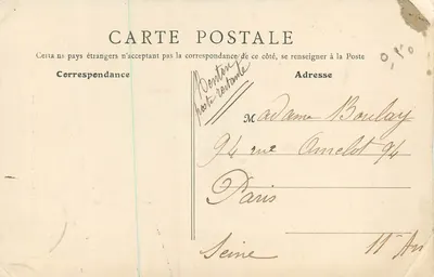 Nizza - Montée du Château — vista della salita e del castello circolare — editore B.P. Paris, serie 11 An — Verso