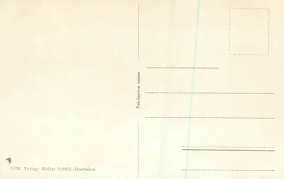 Interlaken. Generalansicht — Elger, Mönch und Jungfrau — Verlag Walter Schild, Interlaken, n° 1106 — Verso