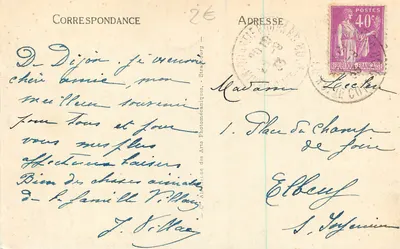 Dijon — La Tour Saint-Nicolas — Éditeur A. Lévy, n° 285 — Rewers