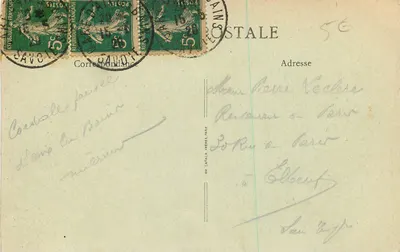 Lyon — Perspektywa ulicy République — Muse na Wielkim Teatrze — B. F. — n° 389 — Rewers