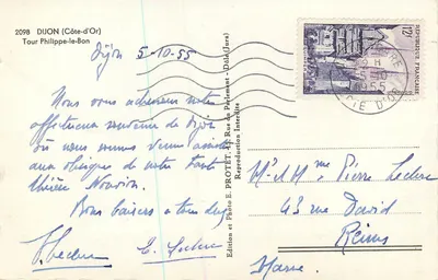 Dijon (Côte-d'Or) — Wieża Filipa Dobrego — Wydawnictwo E. Protet, Dôle (Jura) n°2098 — Rewers