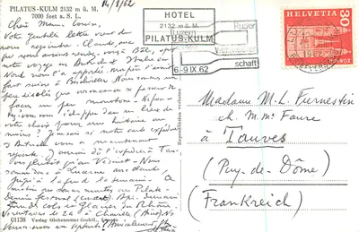 Widok na Pilatus-Kulm — 2132 m. — wydawca Verlag Globetrotter GmbH, Lucerna — Rewers
