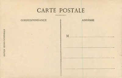 Reims — Sint Nicaise en het Lach van Reims voor het vuur — Uitgave Reims-Kathedraal — Achterkant
