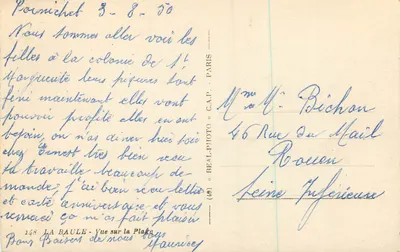 La Baule — Aussicht auf den Strand — Verlag C.A.P. Nr. 148 — Rückseite