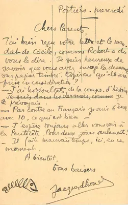 Poitiers — O Hotel Fumé (atualmente Faculdade de Letras) — Verso