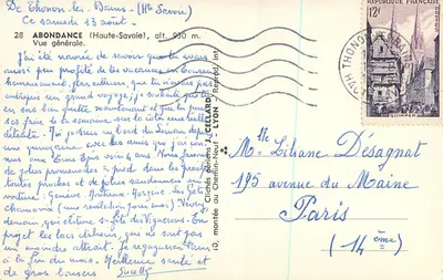 Abondance (Haute-Savoie) — ogólne widok — Clichés du Chemin-Neur, n°10 — Rewers