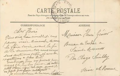Saint-Denis — O Hôtel-de-Ville e a catedral — LL. n°65 — Verso