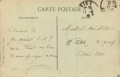 Avenue Masséna — Nice — Côte d'Azur — figura małpia — wydawca Perfecta, nr 1694 — Rewers