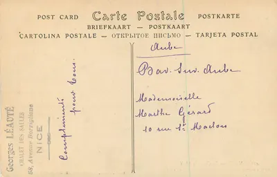NICE — O Quai do Meio-dia e o Palácio da Jetée-Promenade — Édite Ch. Greutz, 3, Place de la Liberte — Verso