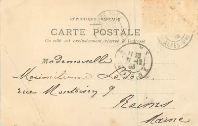 NICE - Quai du Midi, le Tournant des Ponchettes — wydawca nieznany, nr 4 — Rewers