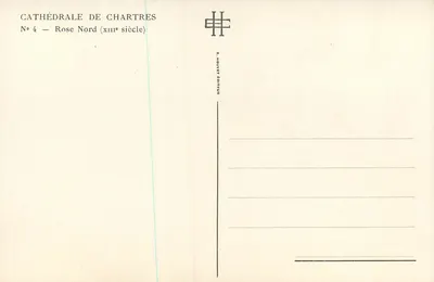 Catedral de Chartres — Rosa do Norte (século XIII) — E. Houvet Editor, n°4 — Verso
